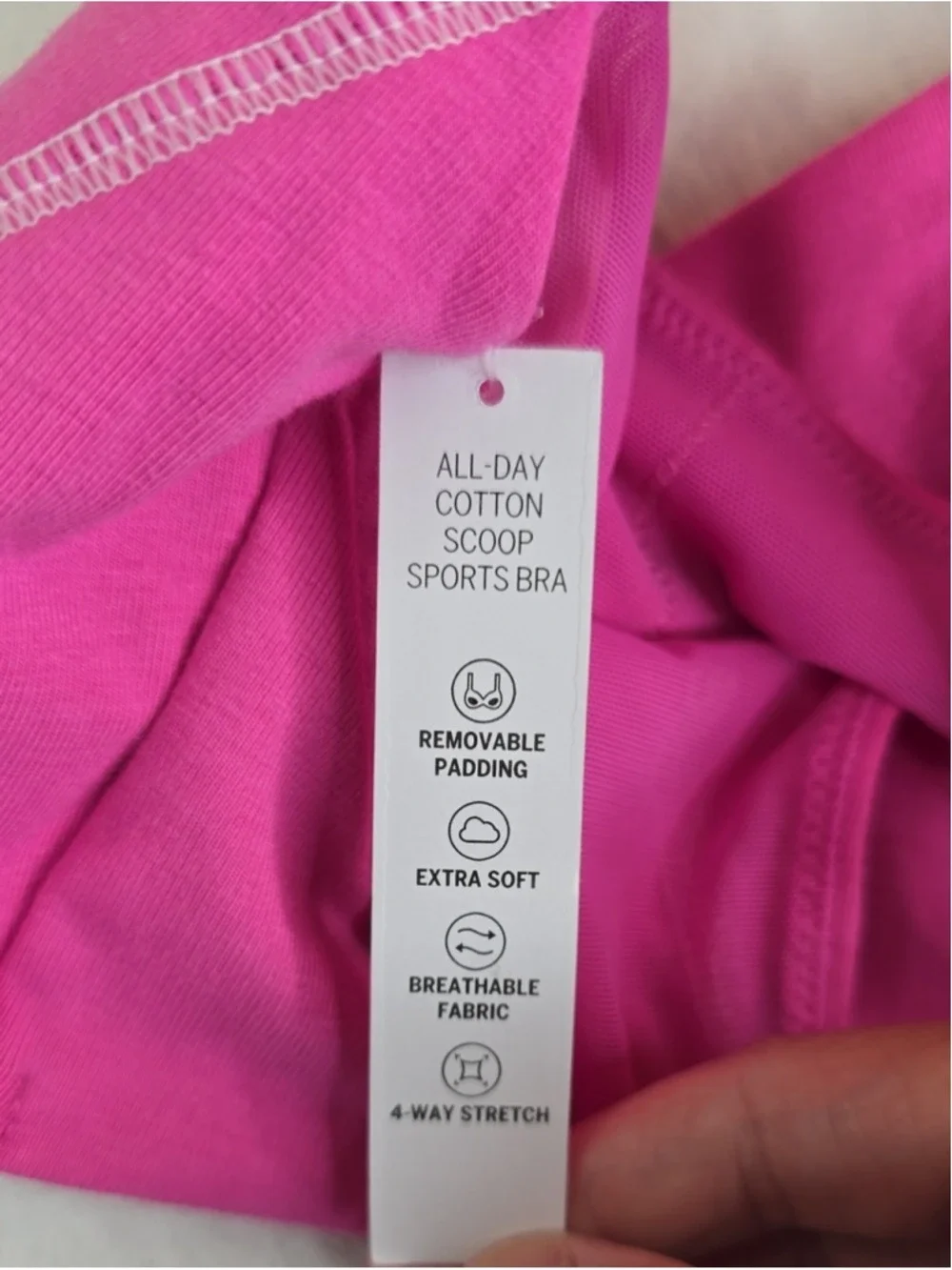 VS PINK All-Day Cotton Scoop Sports Bra Sz XS NWT
